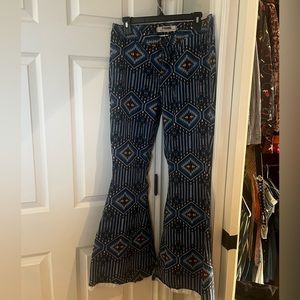 Aztec Rock & Roll Denim flare jeans.